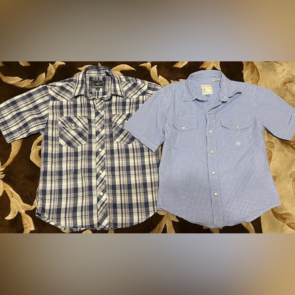 Roper youth medium (8-10) Blue plaid Kids Shirt western shirts